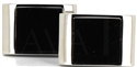 Silver and Black Enamel Cufflinks XI