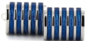 Enamelled Blue Striped Cufflinks II