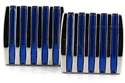 Enamelled Cufflinks Blue Stripes III