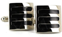Enamelled Black Stripes Cufflinks II