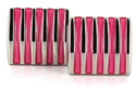 Pink Striped Enamel Cufflinks