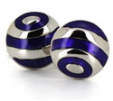 Round Purple Enamel Cufflinks