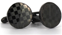 Black Circular Laser Cufflinks