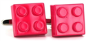 Fuchsia Lego Cufflinks