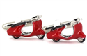 Red Vespa Scooter Cufflinks