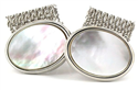 Ivory Mother-of-Pearl and Silver Cufflinks