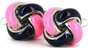 Midnight Blue and Pink Knot Cufflinks