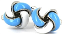 Blue and White Knot Cufflinks