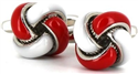 White and Red Knot Cufflinks