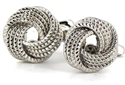 Striped Silver Knot Cufflinks
