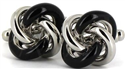 Silver and Black Knot Cufflinks