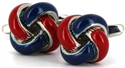 Red and Navy Knot Cufflinks
