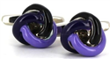 Tricolor Black and Purple Knot Cufflinks