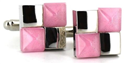 Pink and Silver Cufflinks