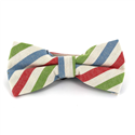 Multicolored Striped Cotton Bow Tie