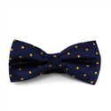 Blue Bow Tie with Golden Polka Dots