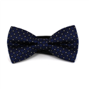 Midnight Blue Checkered and Dotted Bow Tie