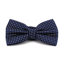 Midnight Blue Bow Tie with White Dots