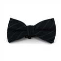 Deep Navy Blue Bow Tie with Green Stripes