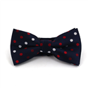 Dark Blue Bow Tie with Multicolor Polka Dots