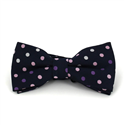 Dark Blue Bow Tie with Multicolor Polka Dots
