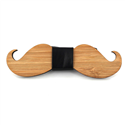 Bamboo Mustache and Leather Bow Tie