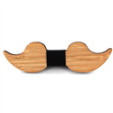 Bamboo Mustache and Leather Bow Tie