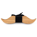 Bamboo Mustache and Leather Bow Tie