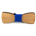 Bamboo Bow Tie with Blue Cord