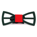 Hollow Bamboo Green Bow Tie with Red Cord