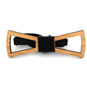 Hollow Bamboo and Leather Bow Tie