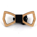Hollow Bamboo and Leather Bow Tie