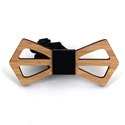 Hollow Bamboo and Leather Bow Tie