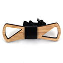 Hollow Bamboo and Leather Bow Tie