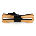 Hollow Bamboo and Leather Bow Tie