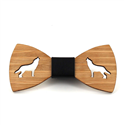 Hollow Wolf Bamboo Bow Tie