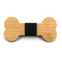 Bamboo Bone and Leather Bow Tie