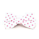 White Bow Tie with Pink Polka Dots