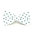 White Bow Tie with Green Polka Dots