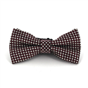 Burgundy and Silver Crosses Bow Tie