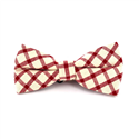 Beige and Red Checkered Bow Tie