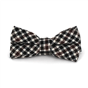 White, Brown, and Black Checkered Bow Tie