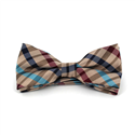 Golden, Burgundy, and Blue Checkered Bow Tie