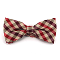 Golden, Garnet, and Red Checkered Bow Tie