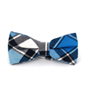 Blue and White Tartan Bow Tie