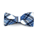 Blue and White Tartan Bow Tie