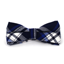 Blue and White Tartan Bow Tie