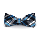 Blue and White Tartan Bow Tie