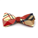 Red and Beige Tartan Bow Tie