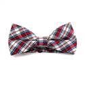 Red and White Tartan Bow Tie